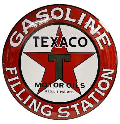 Texaco Filling Station Emaille Bord - Ø60cm