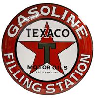 Texaco Filling Station Emaille Bord - Ø60cm