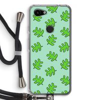 Groene blaadjes: Pixel 3a Transparant Hoesje met koord