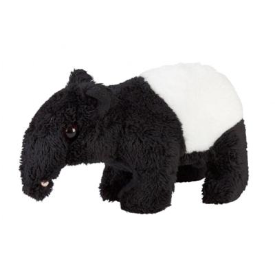 Ravensden pluche Tapir knuffel - zwart/wit - 15 cm - jungle dieren