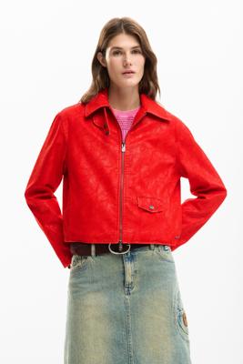 Rood jack met lederlook - RED - M