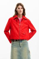 Rood jack met lederlook - RED - M