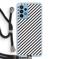 Strepen zwart-wit: Samsung Galaxy A52 Transparant Hoesje met koord