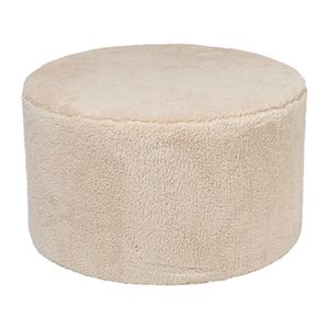 Teddy poef rond - wit - ø55x32 cm