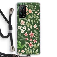 Botanical green sweet flower heaven: Xiaomi Mi 10T 5G Transparant Hoesje met koord
