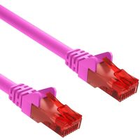 Cat 6 - U/UTP - Netwerkkabel - Patchkabel - Internetkabel - 10 Gbps - 25 meter - Roze - Allteq - thumbnail
