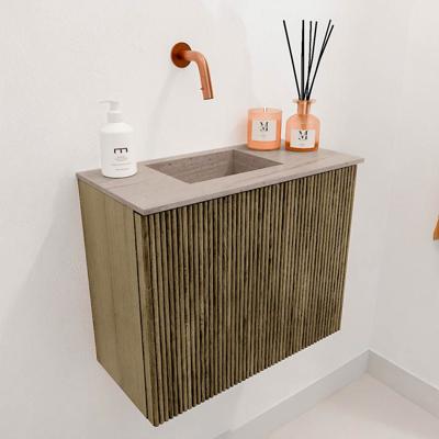Toiletmeubel Mondiaz Joya Dlux | 50 cm | Meubelkleur Dusk | Faye wastafel Saba Wasbak Links | Zonder kraangat(en)