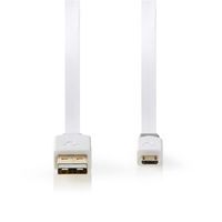 Nedis CCBP60500WT10 USB-kabel 1 m USB 2.0 USB A Micro-USB B Wit - thumbnail