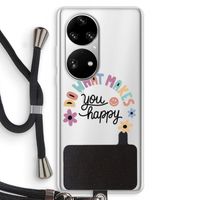 Happy days: Huawei P50 Pro Transparant Hoesje met koord
