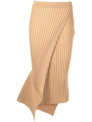 Stella McCartney jupe portefeuille à coupe asymétrique - Marron