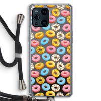 Pink donuts: Oppo Find X3 Transparant Hoesje met koord