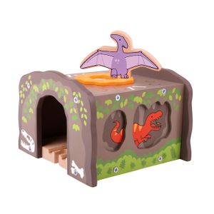 Bigjigs houten t-rex treintunnel