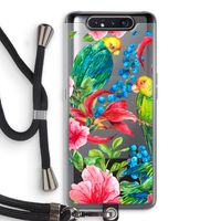 Papegaaien: Samsung Galaxy A80 Transparant Hoesje met koord