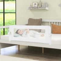 Opklapbare Veiligheid Bedhek voor Peuters Kinderen & Baby Omlaag Duwen Hek voor Wieg Tweeling Volwassen Bed King 120 x 40 x 42 cm Wit