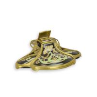 A BRASS MOUNTED PORCELAIN INKSTAND