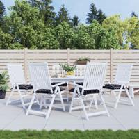 VidaXL Stoelkussens 6 st ruitpatroon 40x40x7 cm stof zwart