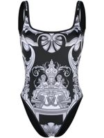 Versace maillot de bain à imprimé baroque - Noir