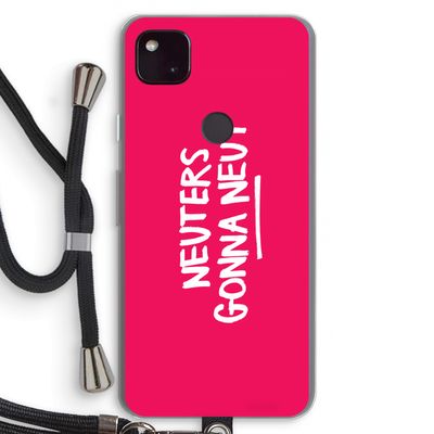 Neuters (roze): Pixel 4a 5G Transparant Hoesje met koord