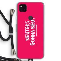 Neuters (roze): Pixel 4a 5G Transparant Hoesje met koord Neuters (roze): Pixel 4a 5G Transparant Hoesje met koord