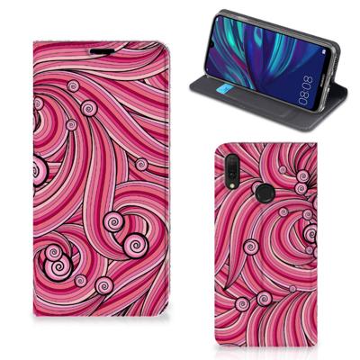 Huawei Y7 hoesje Y7 Pro (2019) | Bookcase | Swirl Pink