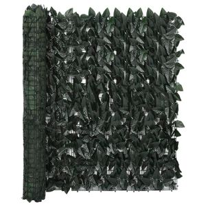 VidaXL Balkonscherm met donkergroene bladeren 500x100 cm