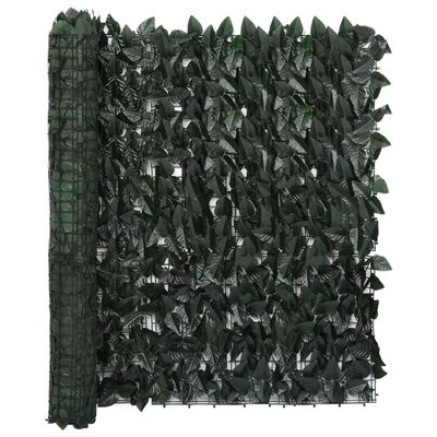 VidaXL Balkonscherm met donkergroene bladeren 500x100 cm