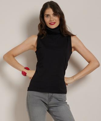 basic mouwloos t-shirt met col basic mouwloos t-shirt met col