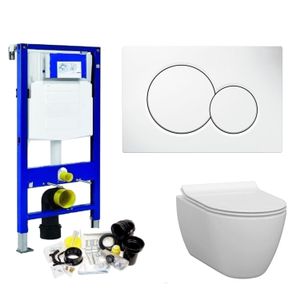 Geberit UP320 Toiletset set33 Idevit Alfa Randloos Keramiek Diepspoel 36x52x30cm Sigma drukplaat