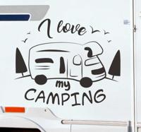 Camper sticker liefde voor camping