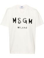 MSGM t-shirt en coton à logo imprimé - Blanc