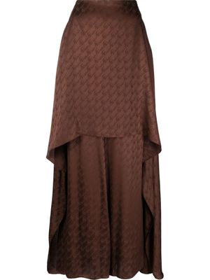 FENDI pantalon ample à motif monogrammé - Marron