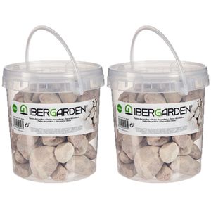 2x pakjes decoratie stenen/kiezels terracotta 2 kg