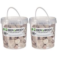 2x pakjes decoratie stenen/kiezels terracotta 2 kg