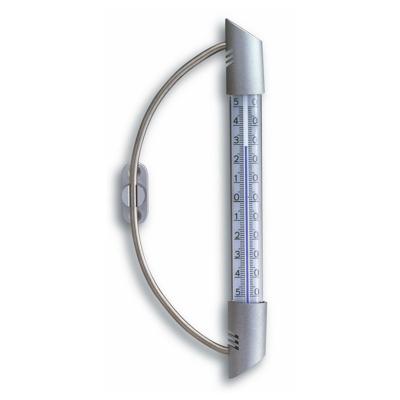 TFA Raam Thermometer - analoog - metaal/kunststof - zilver - 24 x 10 cm - buiten