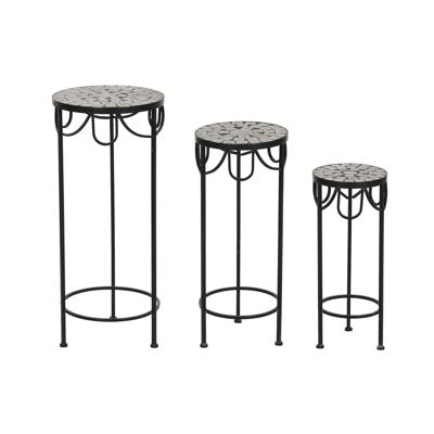 Set van 3 tafels Home ESPRIT Zwart 30 x 30 x 69 cm (3 Onderdelen)