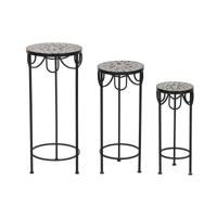 Set van 3 tafels Home ESPRIT Zwart 30 x 30 x 69 cm (3 Onderdelen)