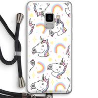 Rainbow Unicorn: Samsung Galaxy S9 Transparant Hoesje met koord