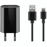 USB A oplader + USB A naar C kabel