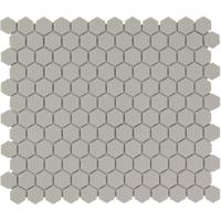 The Mosaic Factory London Mozaiek Tegel Hexagon - Grijs Porselein Ongeglazuurd, R11 260x300 mm