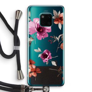 Geschilderde bloemen: Huawei Mate 20 Pro Transparant Hoesje met koord