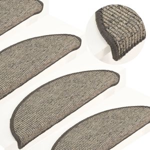 VidaXL Trapmatten zelfklevend 15 st 56x17x3 cm beige en grijs