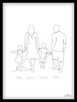 Poster - Familie / Twee Kinderen / Zoon en Dochter