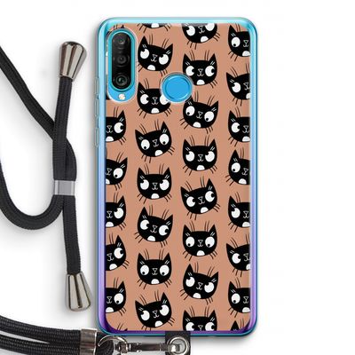 Kat: Huawei P30 Lite Transparant Hoesje met koord