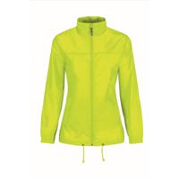 Windjas/windbreaker - dames - geel - met capuchon