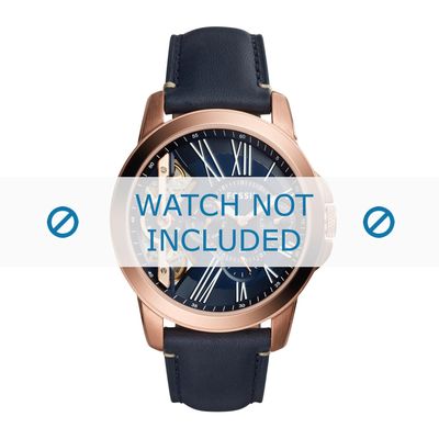 Horlogeband Fossil ME1162 Leder Blauw 22mm