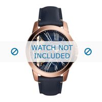 Horlogeband Fossil ME1162 Leder Blauw 22mm