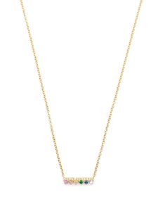 Ef Collection collier Chloe Bar en or 14ct à pendentif