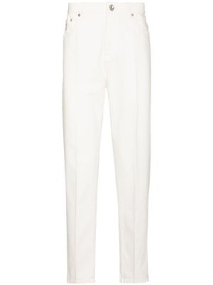 Brunello Cucinelli pantalon à effet tie-dye - Blanc