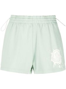 Moncler short à logo imprimé - Vert