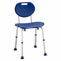 Douchestoel Ovaal | Kleur: Blauw | Met douchekophouder | Douchestoelen | In hoogte verstelbaar 34 - 52 cm | Max. gebruikersgewicht 136 kg